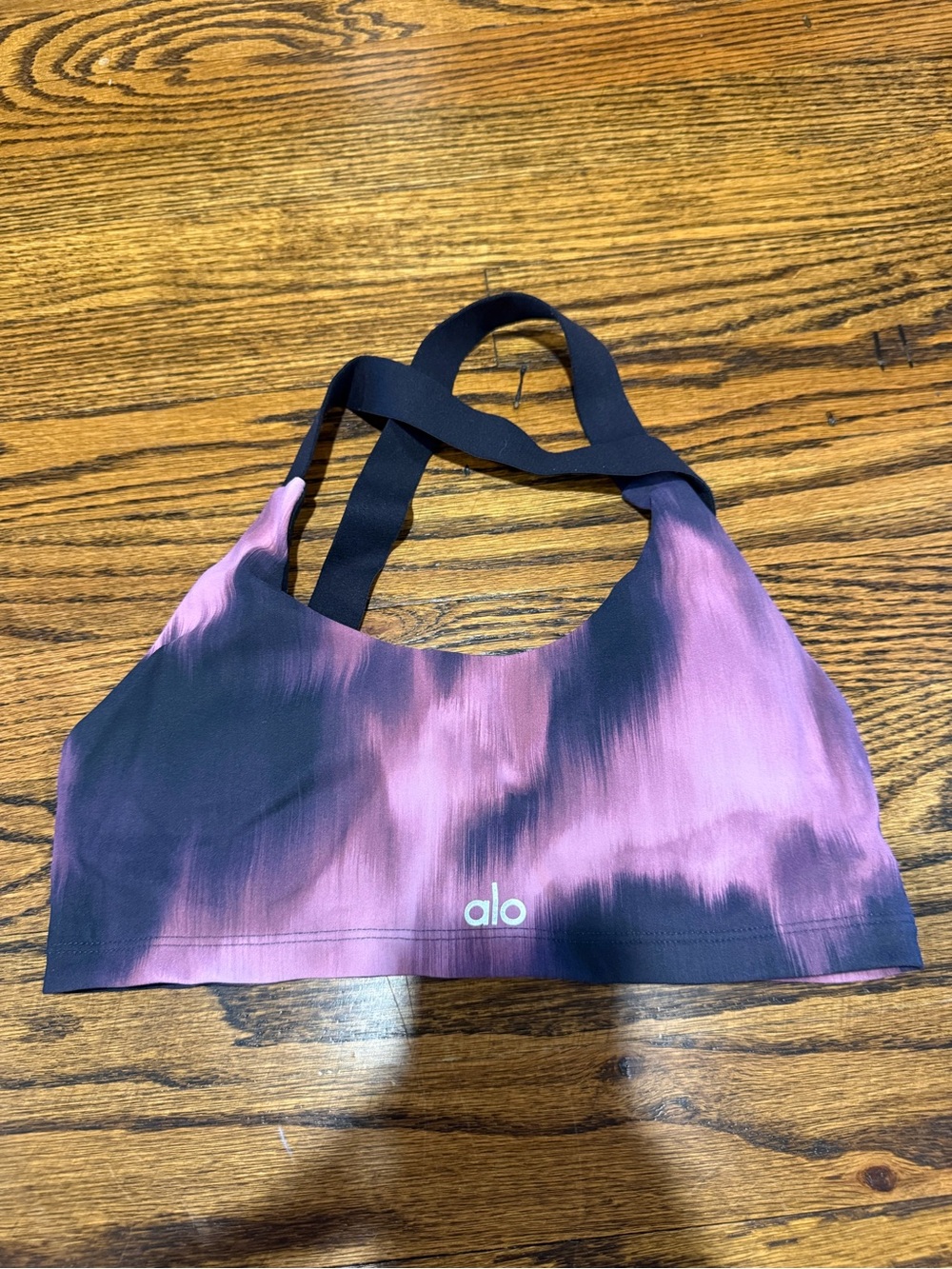 ALO Yoga Tie-Dye Pink & Black Bikini Top
